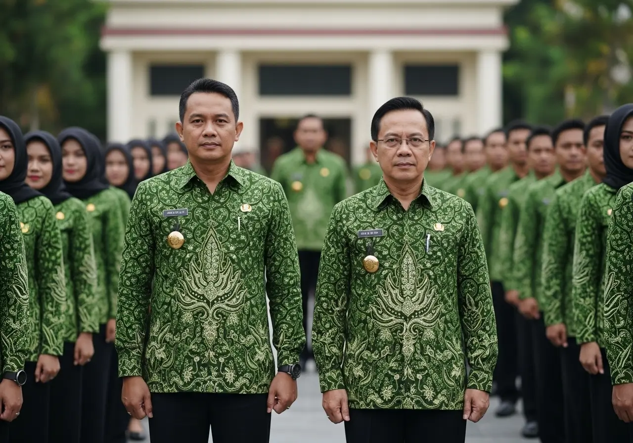 Seragam Batik Warna Hijau