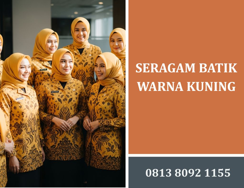Jual Seragam Batik Warna Kuning Profesional dan Bisa Custom