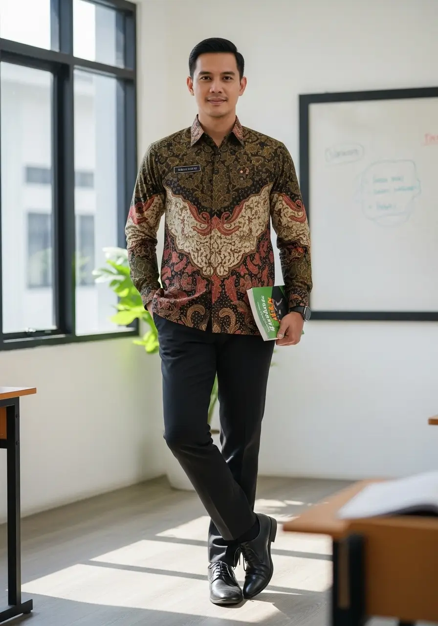 Baju Batik Seragam Guru Pria